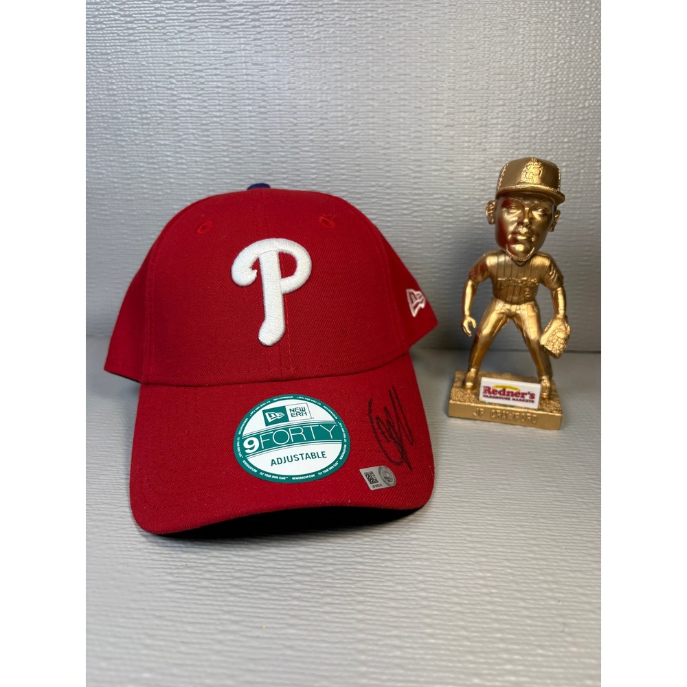 Philadelphia Phillies New Era Signed Hat JP Crawford Bobblehead MLB Auth Red Cap